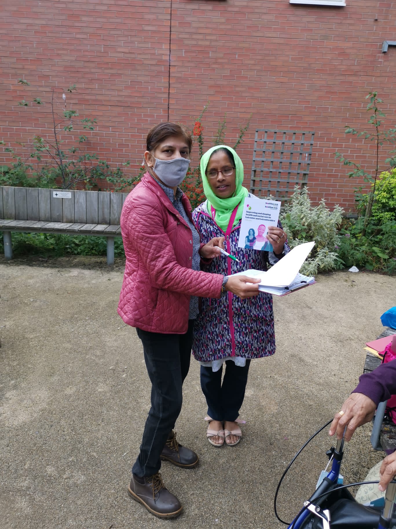 Health watch  Shirin Shahid from health watch visiting the park to ask us some questions