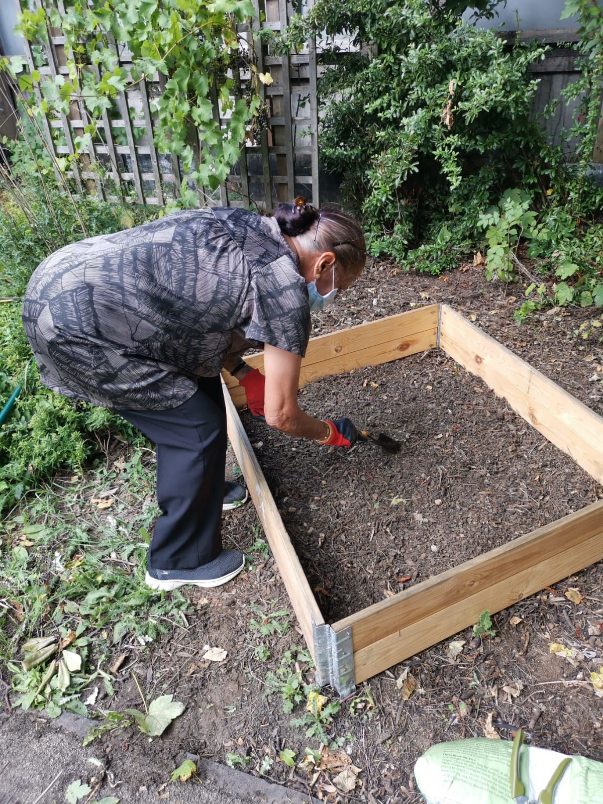 tending to raised beds